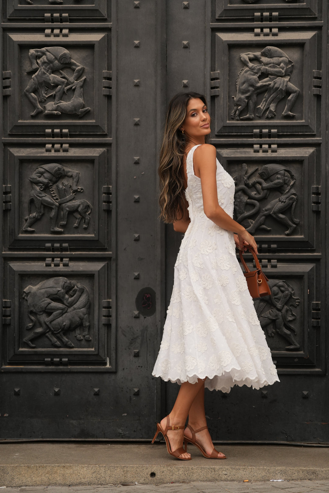 WHITE FLORA DRESS