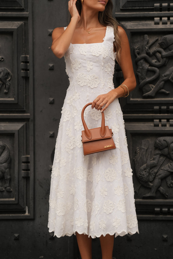 WHITE FLORA DRESS