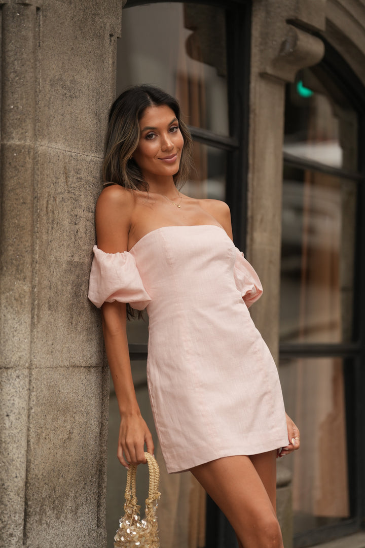 SHORT PINK EMERALD DRESS