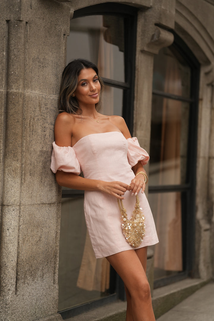 ROBE COURTE ROSE ÉMERAUDE